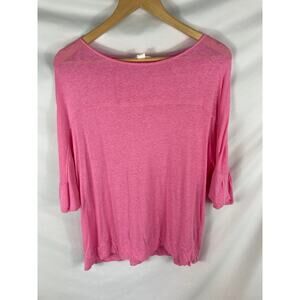 Caslon Linen Blend Boat Neck Slouchy Blouse Size Small